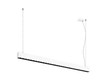 GLENOS® PRO, Pendelleuchte, 1,2m, DALI, UGR16, Pendellänge 210 cm, 3000K, 75°, weiß / schwarz