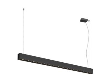 GLENOS® PRO, Pendelleuchte, 1,2m, DALI, UGR16, Pendellänge 210 cm, 3000K, 75°, schwarz