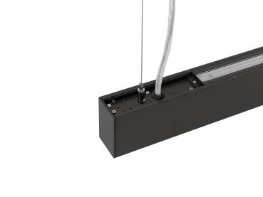 Preview: GLENOS® PRO, Pendelleuchte, 1,2m, DALI, UGR16, Pendellänge 210 cm, 3000K, 75°, schwarz