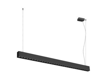 GLENOS® PRO, Pendelleuchte, 1,2m, DALI, UGR16, Pendellänge 210 cm, 3000K, 75°, schwarz