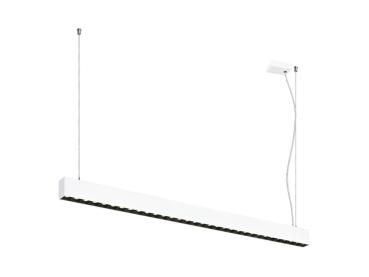 GLENOS® PRO, Pendelleuchte, 1,2m, DALI, UGR16, Pendellänge 210 cm, 4000K, 75°, weiß / schwarz