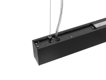Preview: GLENOS® PRO, Pendelleuchte, 1,5m, DALI, UGR16, Pendellänge 210 cm, 3000K, 75°, schwarz