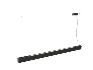 Preview: GLENOS® PRO, Pendelleuchte, 1,5m, DALI, UGR16, Pendellänge 210 cm, 3000K, 75°, schwarz