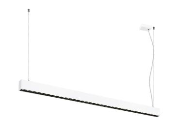 GLENOS® PRO, Pendelleuchte, 1,5m, DALI, UGR16, Pendellänge 210 cm, 4000K, 75°, weiß / schwarz