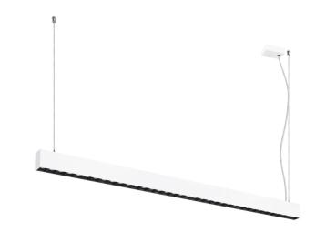 GLENOS® PRO, Pendelleuchte, 1,5m, DALI, UGR16, Pendellänge 210 cm, 4000K, 75°, weiß / schwarz