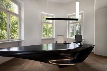 GLENOS® PRO, Pendelleuchte, 1,5m, DALI, UGR16, Pendellänge 210 cm, 4000K, 75°, schwarz