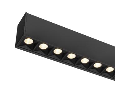 Preview: GLENOS® PRO, Deckenaufbauleuchte, 1,2m, DALI, UGR19, 3000K, 30 W, 75°, schwarz