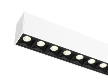 Preview: GLENOS® PRO, Deckenaufbauleuchte, 1,2m, DALI, UGR19, 4000K, 30 W, 75°, weiß / schwarz