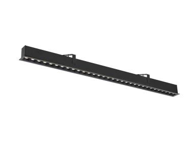 GLENOS® PRO, Deckeneinbauleuchte, 1,2m, DALI, UGR19, 3000K, 75°, IP20, schwarz