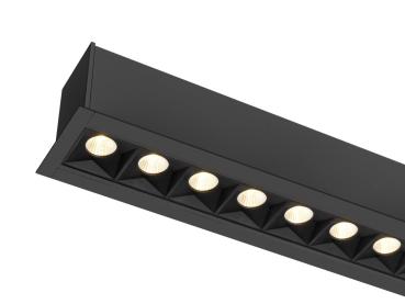 GLENOS® PRO, Deckeneinbauleuchte, 1,2m, DALI, UGR19, 3000K, 75°, IP20, schwarz