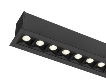 Preview: GLENOS® PRO, Deckeneinbauleuchte, 1,2m, DALI, UGR19, 4000K, 75°, IP20, schwarz