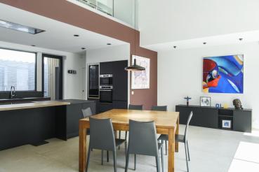 LALU® SET, Pendelleuchte, LED Base, TETRA 36, PHASE, Recessed, Pendellänge 200 cm, 2700/3000 K, 40°, schwarz