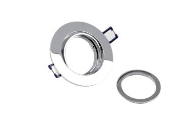 Preview: Einbaustrahler - Samsola, Round, glänzend, Silber