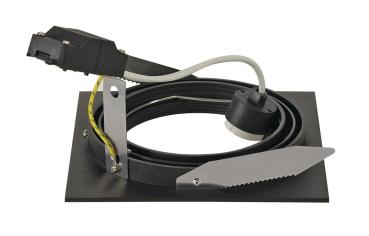 Preview: NEW TRIA 150, Einbauleuchte, einflammig, QPAR111, eckig, schwarz matt, max. 75 W, inkl. Blattfedern