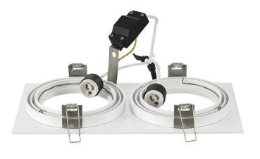 Preview: NEW TRIA 300, Einbauleuchte, zweiflammig, QPAR111, rechteckig, weiß matt, max. 150 W, inkl. Clipfedern