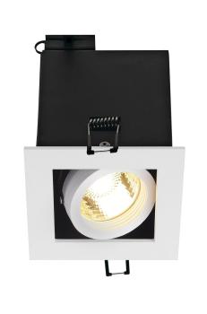 Preview: KADUX 1, Einbauleuchte, einflammig, QPAR51, eckig, weiß matt, max. 50 W, inkl. Clipfedern