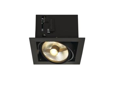 KADUX, Einbauleuchte, einflammig, QPAR111, eckig, schwarz matt, max. 75 W