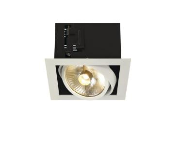 KADUX, Einbauleuchte, einflammig, QPAR111, eckig, weiß matt, max. 75 W