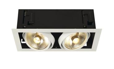 KADUX, Einbauleuchte, zweiflammig, QPAR111, rechteckig, weiß matt, max. 150 W