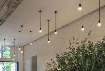 DECKENROSETTE FITU, 1er Rosette, rund, schwarz, inkl. Zugentlastung