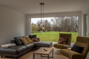 Preview: DECKENROSETTE FITU, 3er Rosette, rund, schwarz, inkl. Zugentlastungen