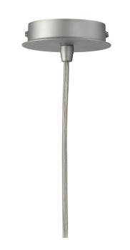 Preview: TONGA®, Pendelleuchte, A60, rund, weiß, Keramikschirm, silbergraue Deckenrosette, max. 60 W