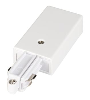 EINSPEISER, für Hochvolt 1Phasen-Aufbauschiene, weiß, Erde rechts