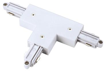 T-Verbinder, für 1-Phasen HV-Stromschiene, Aufbauversion, Erde außen, links, weiss