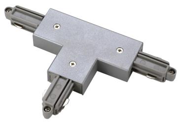 T-Verbinder, für 1-Phasen HV-Stromschiene, Aufbauversion, Erde außen, links, silbergrau