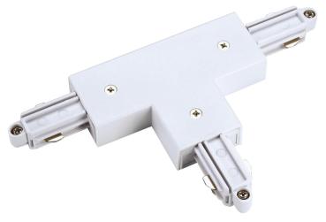 T-Verbinder, für 1-Phasen HV-Stromschiene, Aufbauversion, Erde außen, rechts, weiss