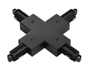 X-VERBINDER, für Hochvolt 1Phasen-Aufbauschiene, schwarz