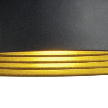 Preview: FORCHINI M 40 TRACK, Pendelleuchte für Hochvolt-Stromschiene 1Phasen, TC-(D,H,T,Q)SE, rund, schwarz/gold, Ø 40 cm, inkl. 1Phasen-Adapter silbergrau