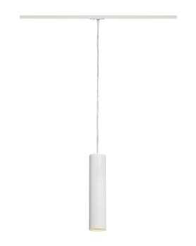 ENOLA B, Pendelleuchte für Hochvolt-Stromschiene 1Phasen, QPAR51, weiß, max. 50 W, inkl. 1Phasen-Adapter weiß