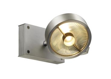 Preview: KALU, Wand- und Deckenleuchte, einflammig, QPAR111, rund, aluminium gebürstet, max. 75 W