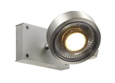 KALU, Wand- und Deckenleuchte, einflammig, QPAR111, rund, aluminium gebürstet, max. 75 W