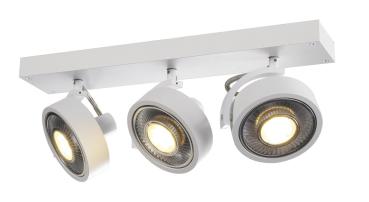 Preview: KALU, Wand- und Deckenleuchte, dreiflammig, QPAR111, rund, weiß matt, max. 225 W