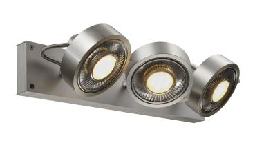 Preview: KALU, Wand- und Deckenleuchte, dreiflammig, QPAR111, rund, aluminium gebürstet, max. 225 W