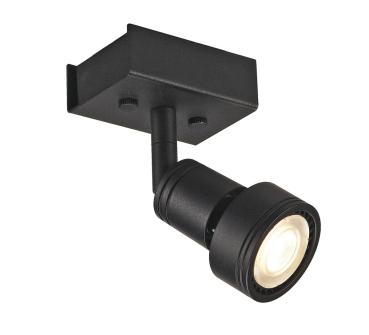 Preview: PURI, Wand- und Deckenleuchte, einflammig, QPAR51, schwarz matt, max. 50 W, mit Dekoring