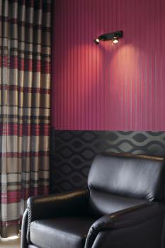 PURI, Wand- und Deckenleuchte, zweiflammig, QPAR51, schwarz matt, max. 100 W, mit Dekoring