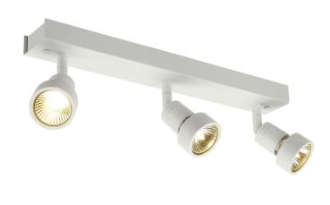 Preview: PURI, Wand- und Deckenleuchte, dreiflammig, QPAR51, weiß matt, max. 150 W, mit Dekoring