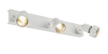 Preview: PURI, Wand- und Deckenleuchte, dreiflammig, QPAR51, weiß matt, max. 150 W, mit Dekoring