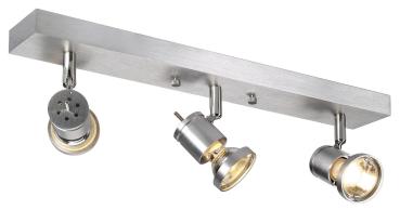 ASTO, Wand- und Deckenleuchte, dreiflammig, QPAR51, aluminium gebürstet, max. 225 W