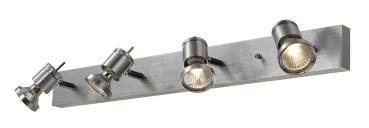 ASTO, Wand- und Deckenleuchte, vierflammig, QPAR51, aluminium gebürstet, max. 300 W