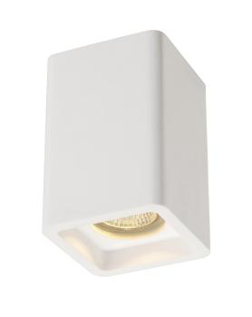 PLASTRA, Deckenleuchte, QPAR51, eckig, weißer Gips, max. 35 W