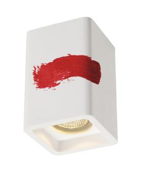 Preview: PLASTRA, Deckenleuchte, QPAR51, eckig, weißer Gips, max. 35 W