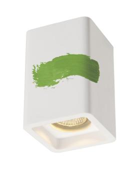 PLASTRA, Deckenleuchte, QPAR51, eckig, weißer Gips, max. 35 W