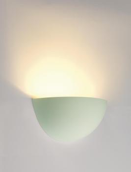 PLASTRA 101, Wandleuchte, C35, halbrund, weißer Gips, max. 40 W