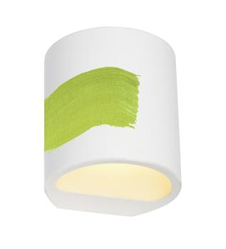 Preview: PLASTRA 104, Wandleuchte, QT14, rund, weißer Gips, QT14, max. 42 W