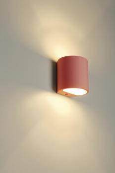 PLASTRA 104, Wandleuchte, QT14, rund, weißer Gips, QT14, max. 42 W