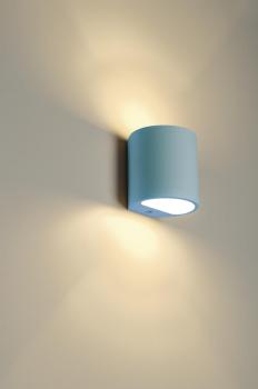 PLASTRA 104, Wandleuchte, QT14, rund, weißer Gips, QT14, max. 42 W